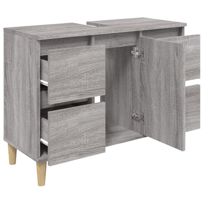 Sink Cabinet Grey Sonoma 80x33x60 cm Engineered Wood