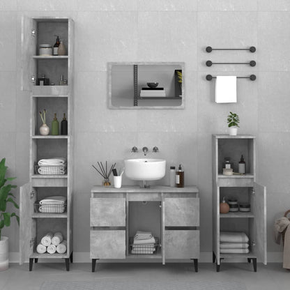 Sink Cabinet Concrete Grey 80x33x60 cm Engineered Wood