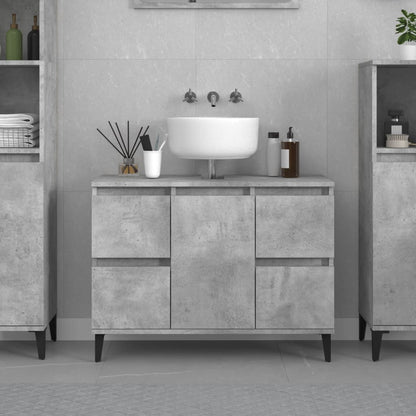 Sink Cabinet Concrete Grey 80x33x60 cm Engineered Wood