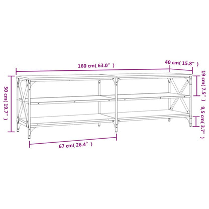 TV Cabinet Smoked Oak 160x40x50 cm Engineered Wood