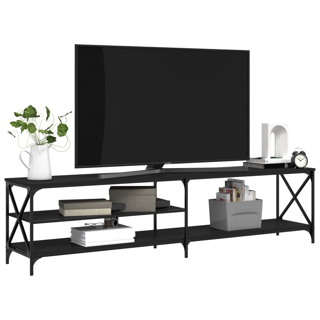 TV Cabinet Black 200x40x50 cm Engineered Wood and Metal