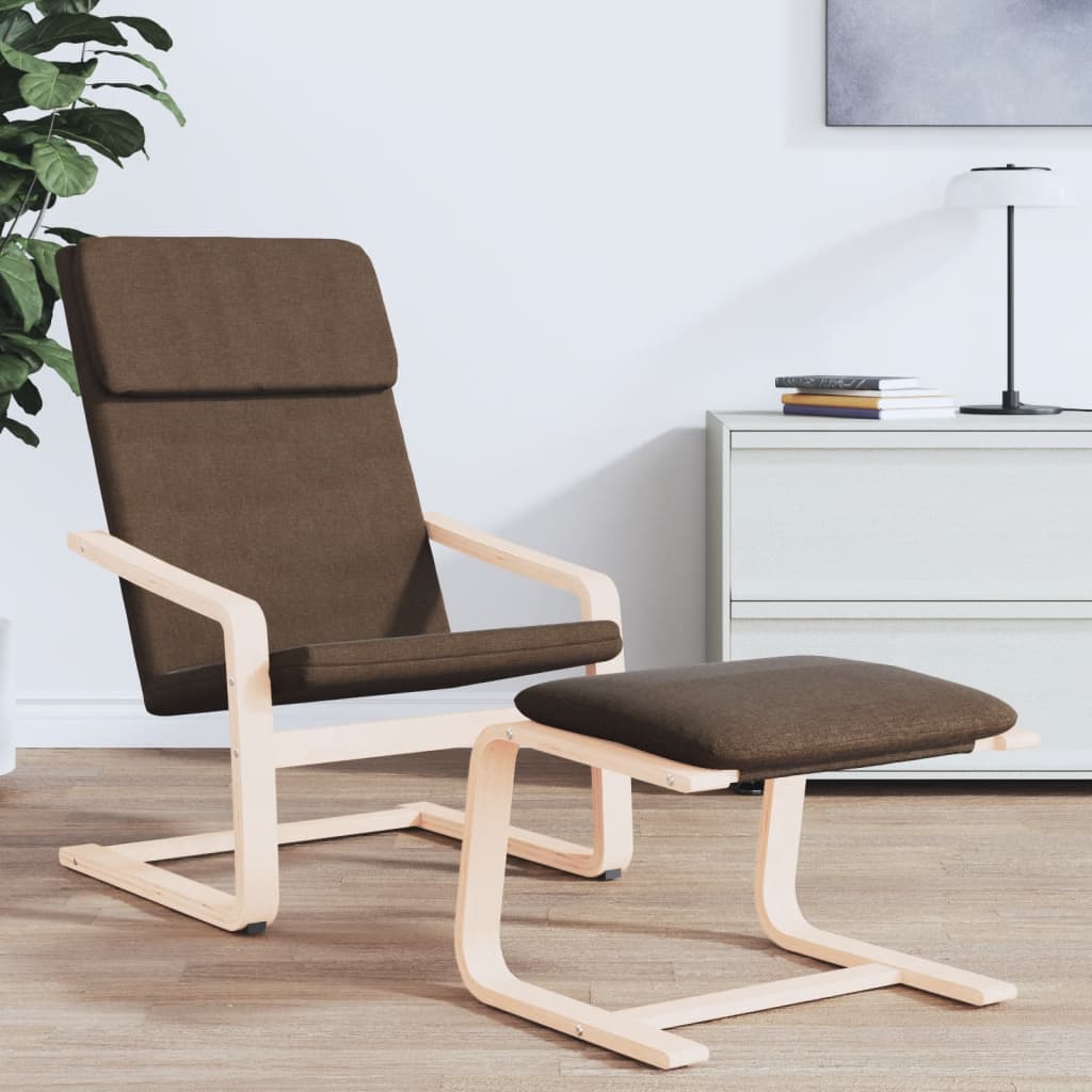 Relaxing Chair Dark Brown Fabric