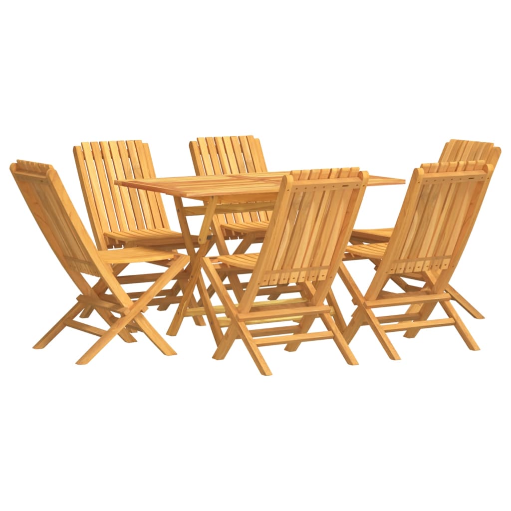 7 Piece Garden Dining Set Solid Wood Teak