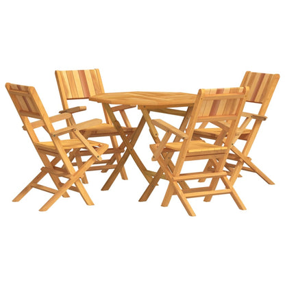 5 Piece Garden Dining Set Solid Wood Teak