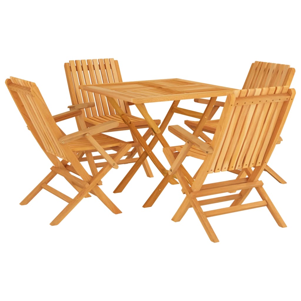 5 Piece Garden Dining Set Solid Wood Teak