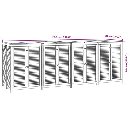 Garden Storage Box 280x87x104 cm Solid Wood Acacia