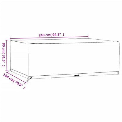 Garden Furniture Covers 2 pcs 12 Eyelets 240x180x80 cm Rectangular