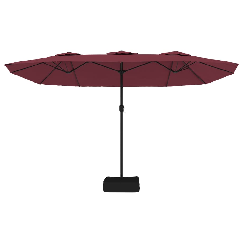 Double-Head Garden Parasol Bordeaux Red 449x245 cm