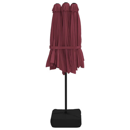 Double-Head Garden Parasol Bordeaux Red 449x245 cm