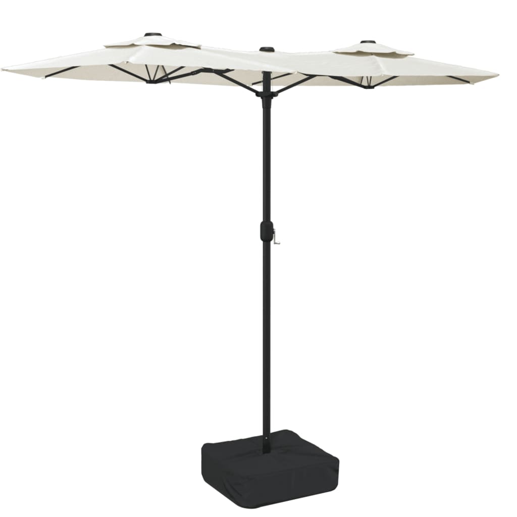 Double-Head Garden Parasol Sand White 316x240 cm