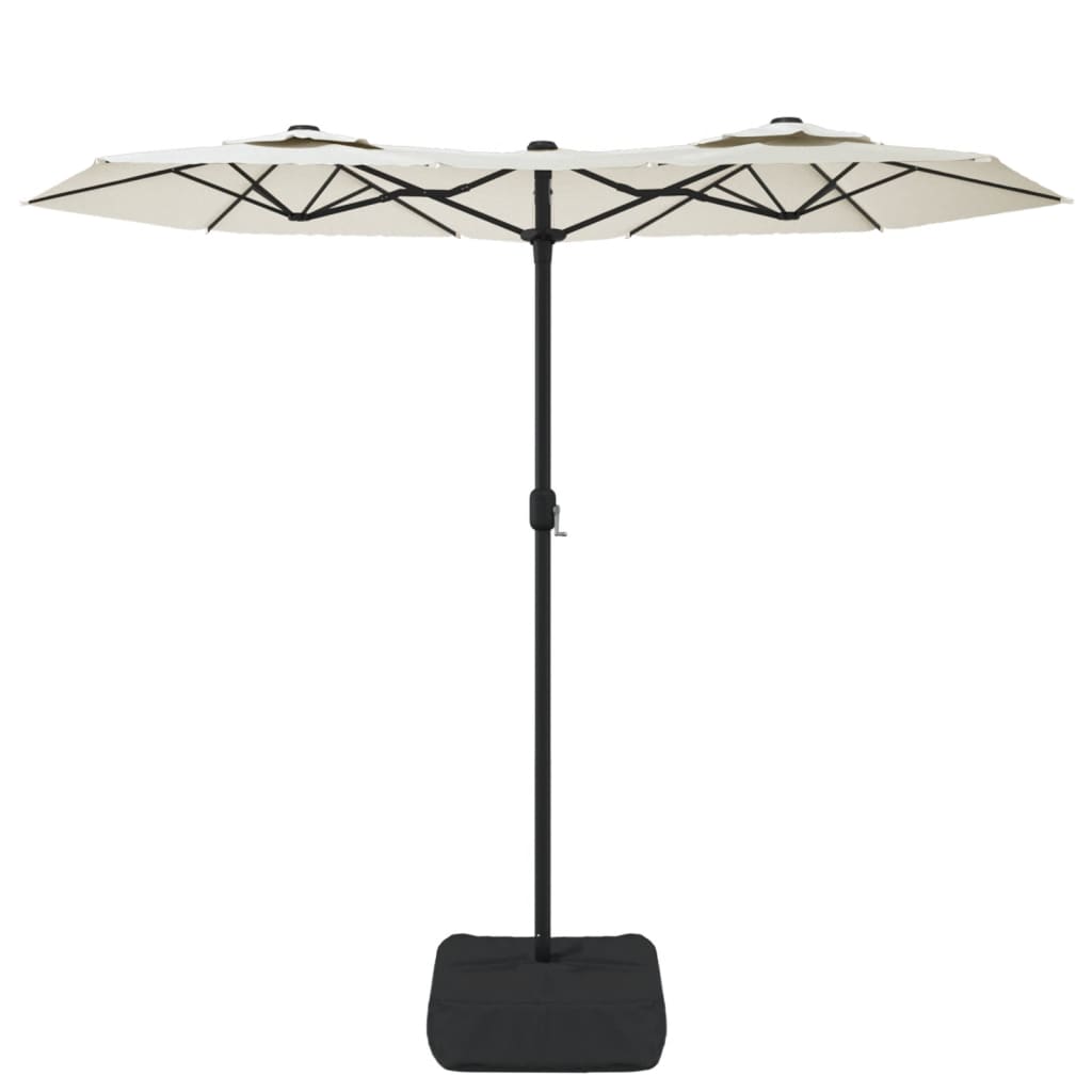 Double-Head Garden Parasol Sand White 316x240 cm