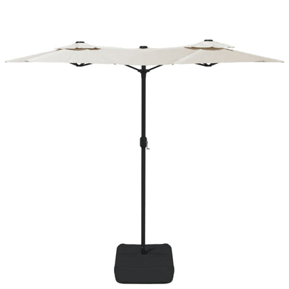 Double-Head Garden Parasol Sand White 316x240 cm