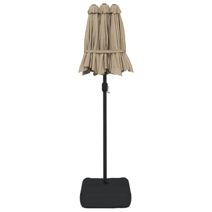 Double-Head Garden Parasol Taupe 316x240 cm