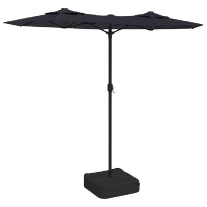 Double-Head Garden Parasol Black 316x240 cm