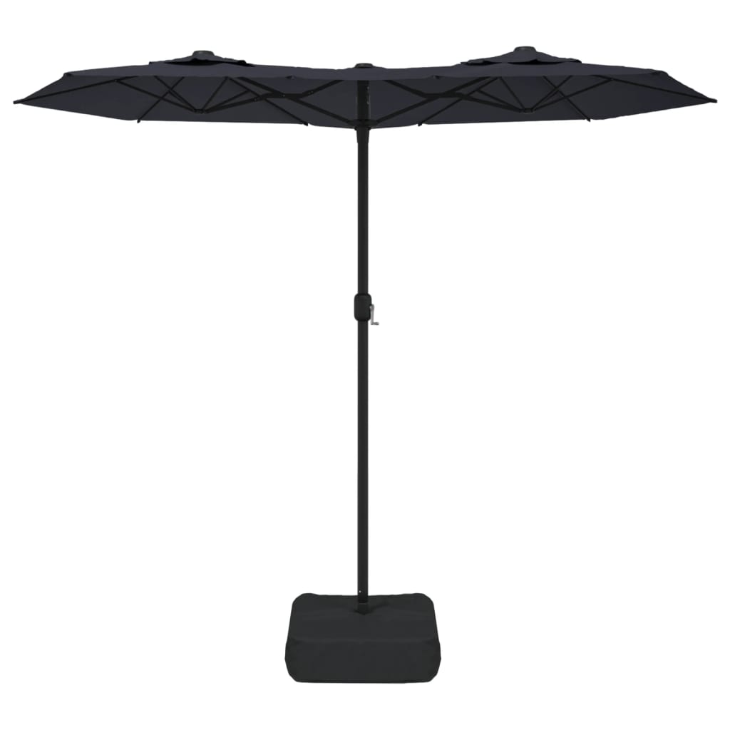 Double-Head Garden Parasol Black 316x240 cm