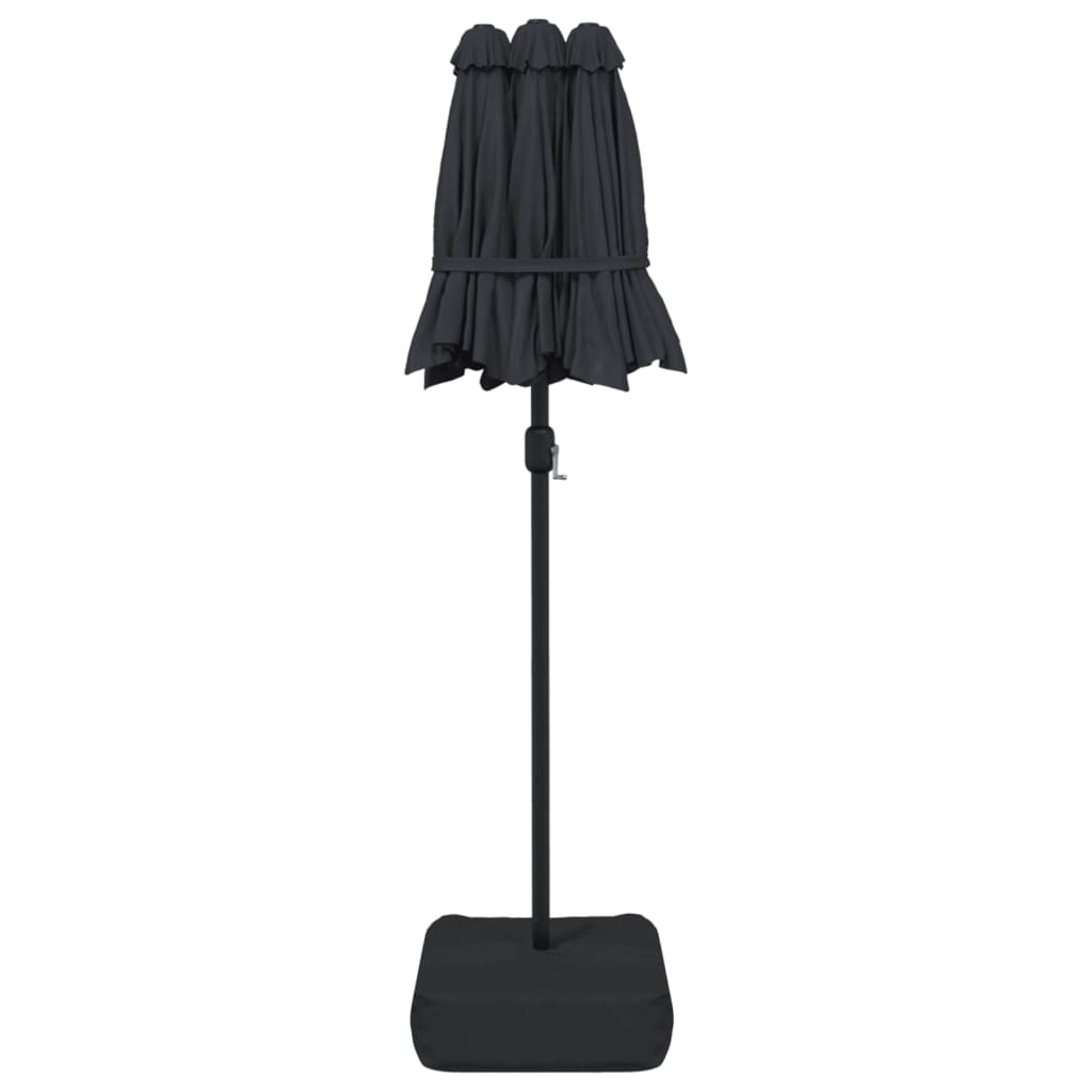 Double-Head Garden Parasol Black 316x240 cm