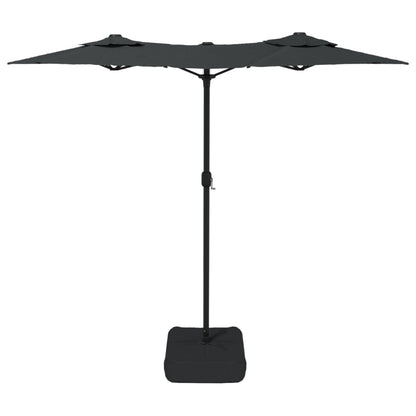 Double-Head Garden Parasol with LEDs Anthracite 316x240 cm