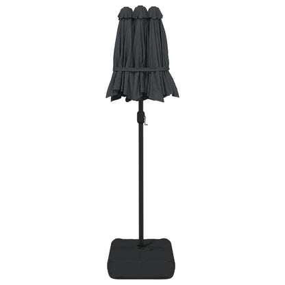 Double-Head Garden Parasol with LEDs Anthracite 316x240 cm