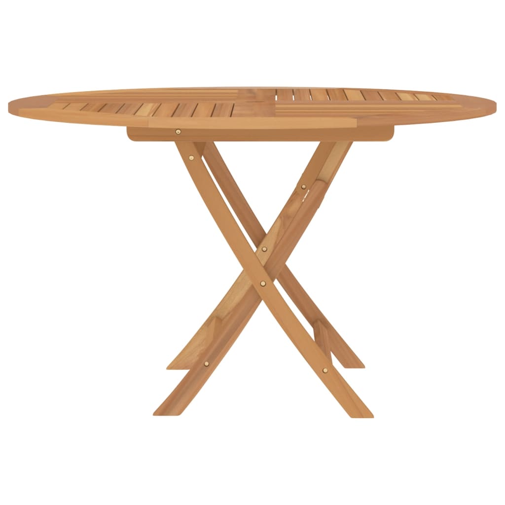 Folding Garden Table Ø 110x75 cm Solid Wood Teak