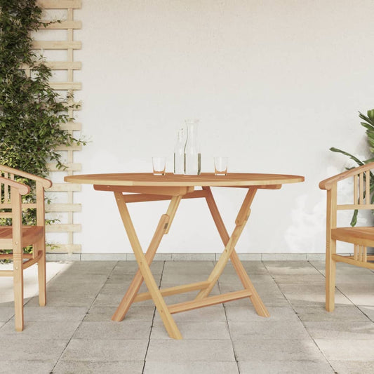 Folding Garden Table Ø 110x75 cm Solid Wood Teak