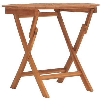 Folding Garden Table Ø 85x75 cm Solid Wood Teak