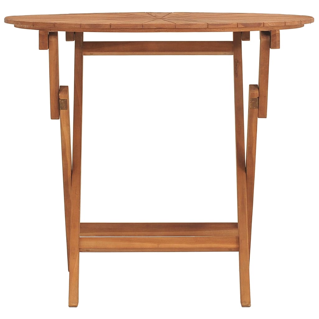 Folding Garden Table Ø 85x75 cm Solid Wood Teak