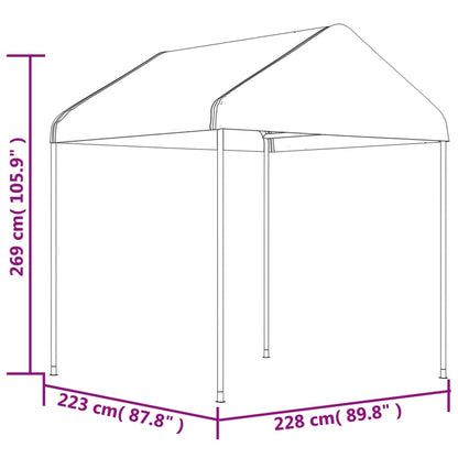 Gazebo with Roof White 4.46x2.28x2.69 m Polyethylene