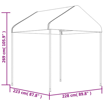 Gazebo with Roof White 6.69x2.28x2.69 m Polyethylene