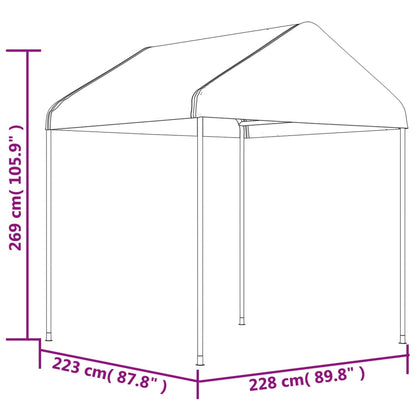 Gazebo with Roof White 13.38x2.28x2.69 m Polyethylene