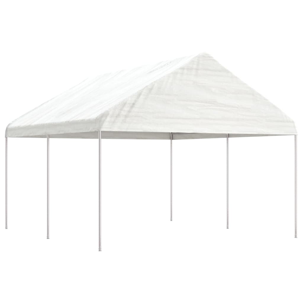 Gazebo with Roof White 4.46x4.08x3.22 m Polyethylene