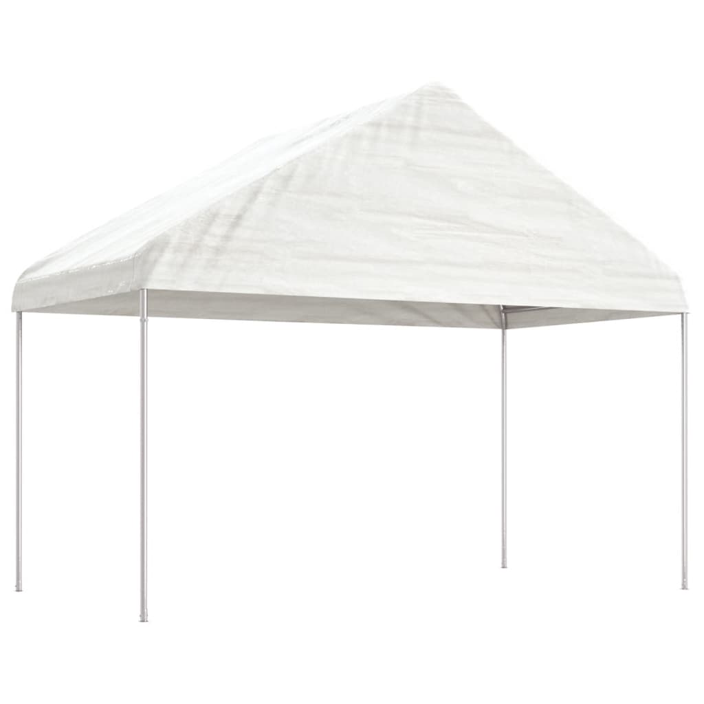 Gazebo with Roof White 4.46x4.08x3.22 m Polyethylene