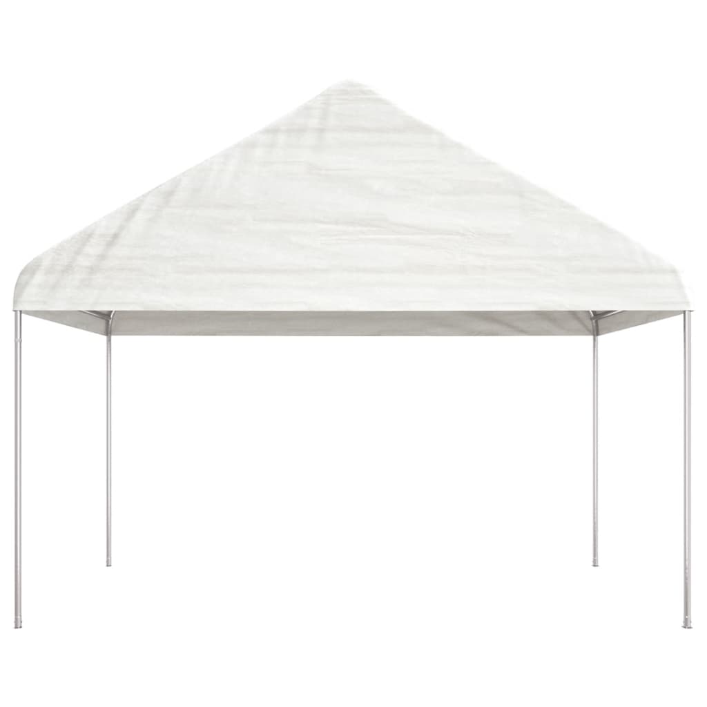 Gazebo with Roof White 4.46x4.08x3.22 m Polyethylene