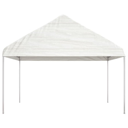 Gazebo with Roof White 4.46x4.08x3.22 m Polyethylene