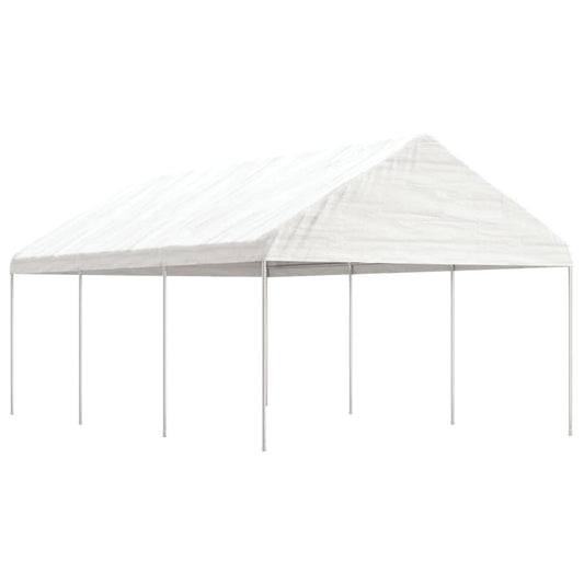 Gazebo with Roof White 6.69x4.08x3.22 m Polyethylene