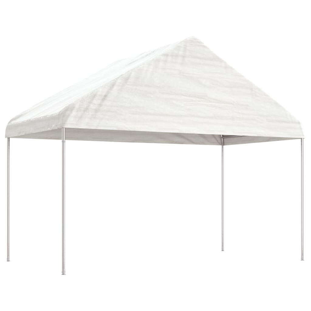 Gazebo with Roof White 8.92x4.08x3.22 m Polyethylene