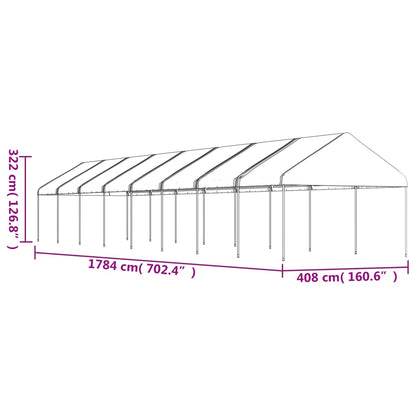 Gazebo with Roof White 17.84x4.08x3.22 m Polyethylene