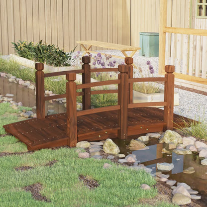 Garden Bridge with Railings 150x67x56cm Solid Wood Spruce