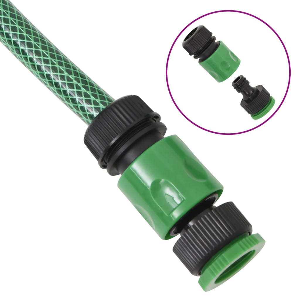 Garden Hose with Fitting Set Green 0.5" 10 m PVC