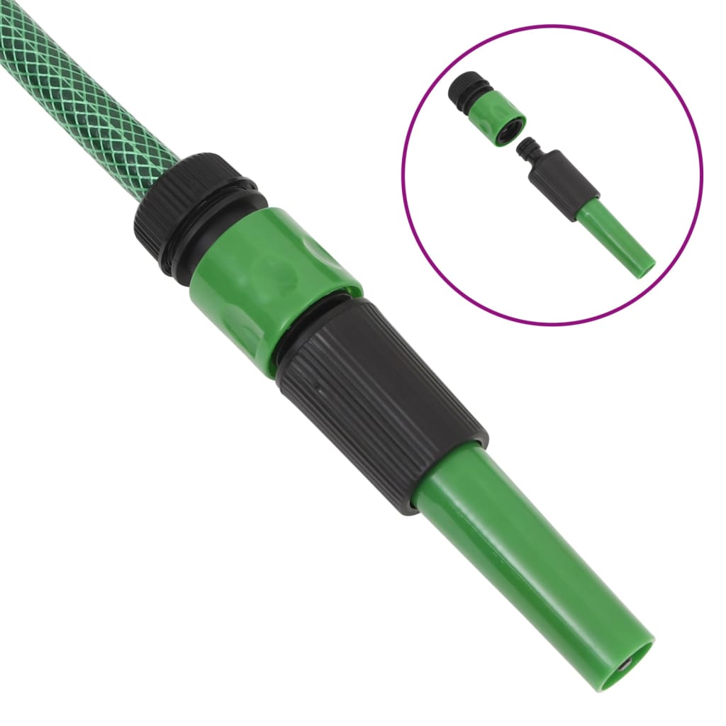 Garden Hose with Fitting Set Green 0.5" 10 m PVC