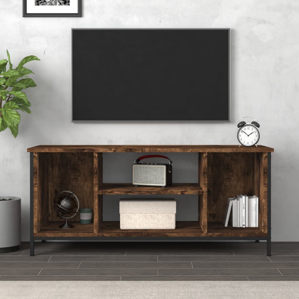 TV Cabinet Smoked Oak 102x35x45 cm Engineered Wood