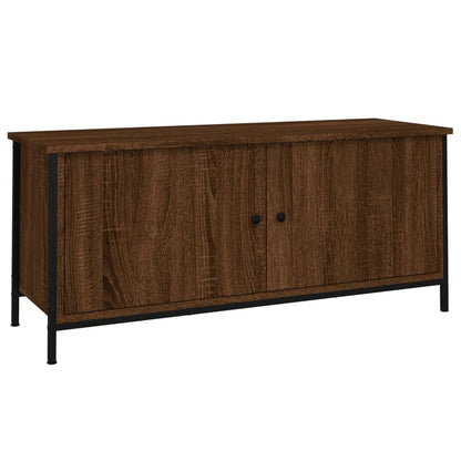 TV Cabinet with Doors Brown Oak 102x35x45 cm Engineered Wood