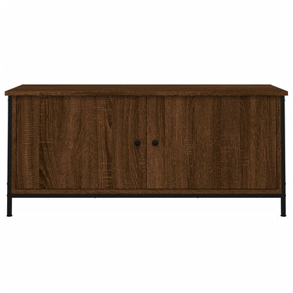 TV Cabinet with Doors Brown Oak 102x35x45 cm Engineered Wood