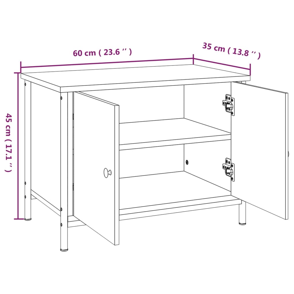 TV Cabinet with Doors Grey Sonoma 60x35x45 cm Engineered Wood