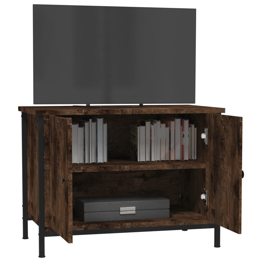 TV Cabinet with Doors Brown Oak 60x35x45 cm Engineered Wood