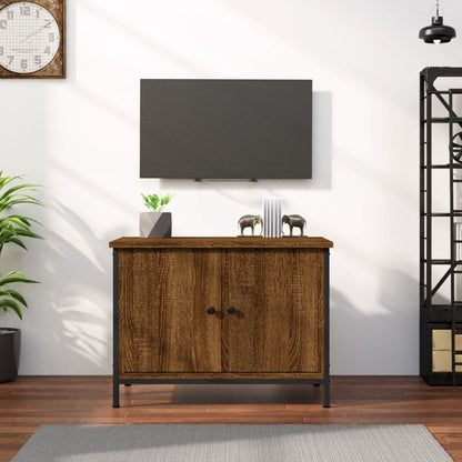 TV Cabinet with Doors Brown Oak 60x35x45 cm Engineered Wood