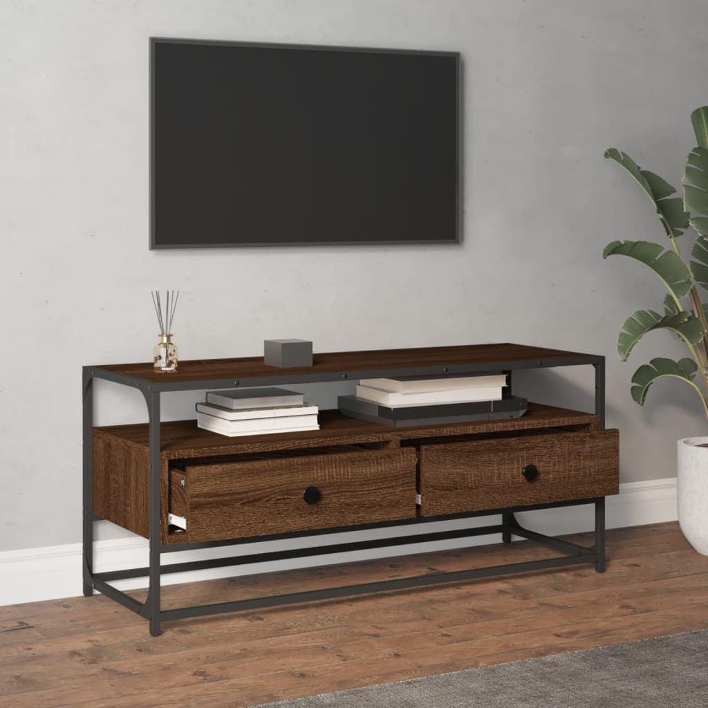 TV Cabinet Brown Oak 100x35x45 cm Engineered Wood