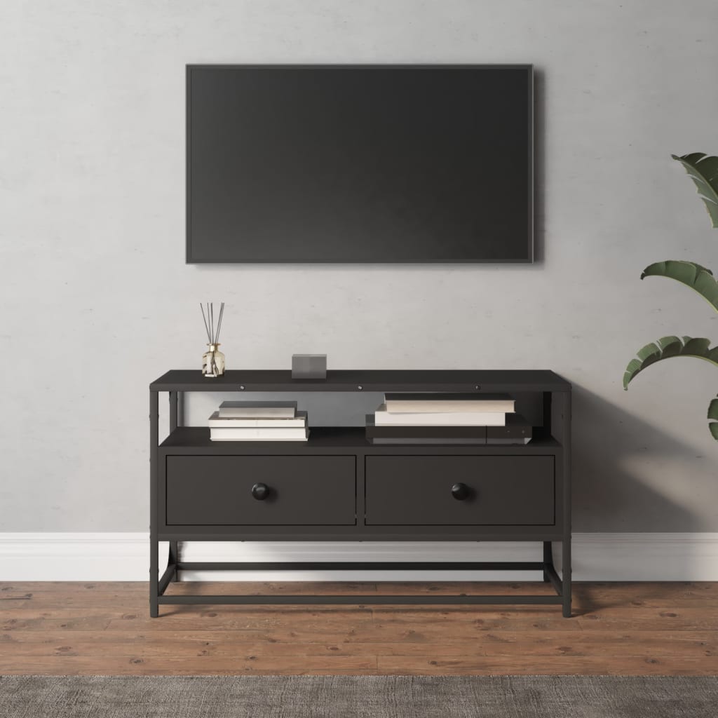 TV Cabinet Black 80x35x45 cm Engineered Wood