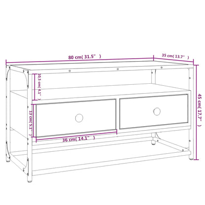 TV Cabinet Grey Sonoma 80x35x45 cm Engineered Wood