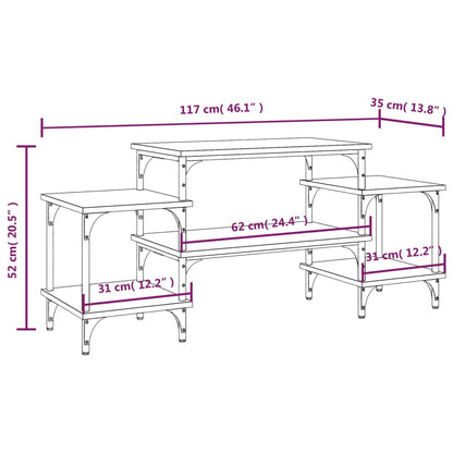 TV Cabinet Smoked Oak 117x35x52 cm Engineered Wood