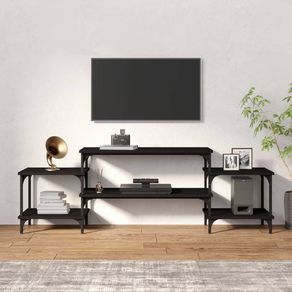 TV Cabinet Black 157x35x52 cm Engineered Wood